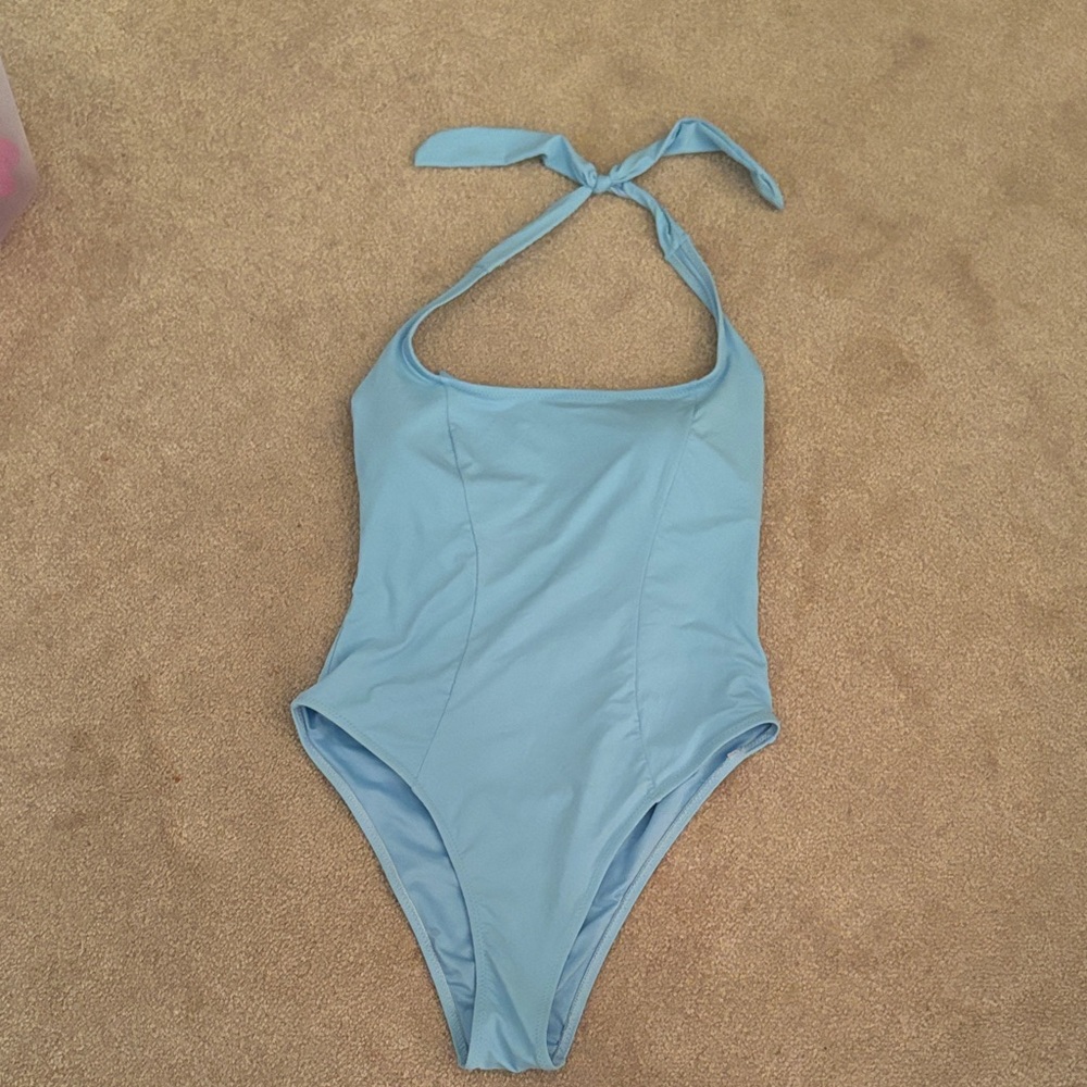 Qinsen Blue One Piece Swimsuit Size Medium